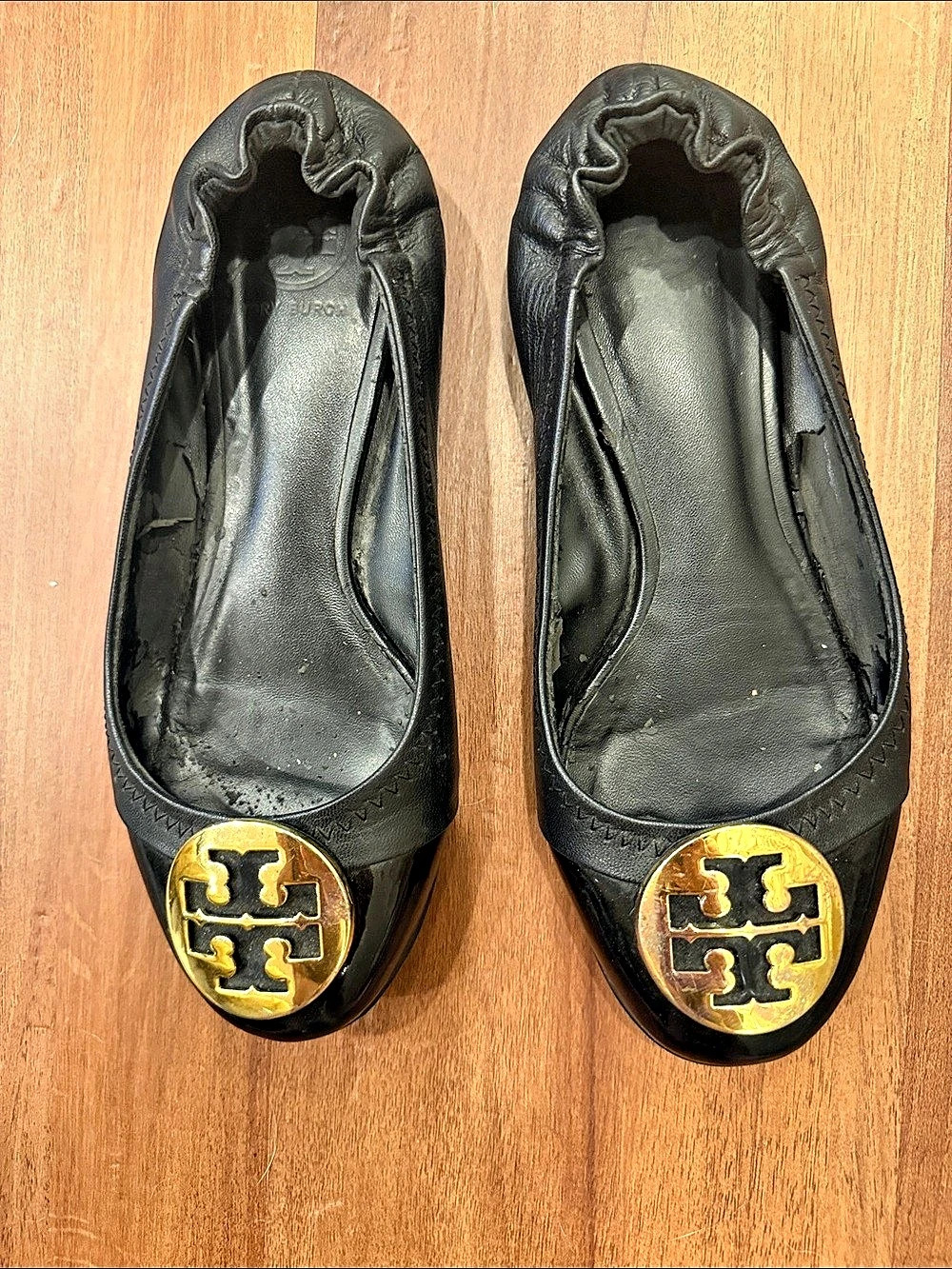Tory Burch Minnie Travel Ballet Flat Black Logo Flats